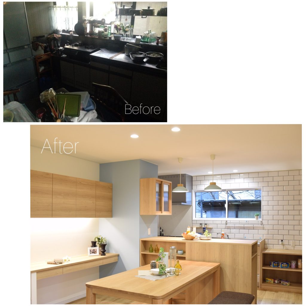 おとな可愛いキッチンリフォーム 三条市n様邸 新潟 長岡 柏のデザイン注文住宅 株式会社アンドクリエイト